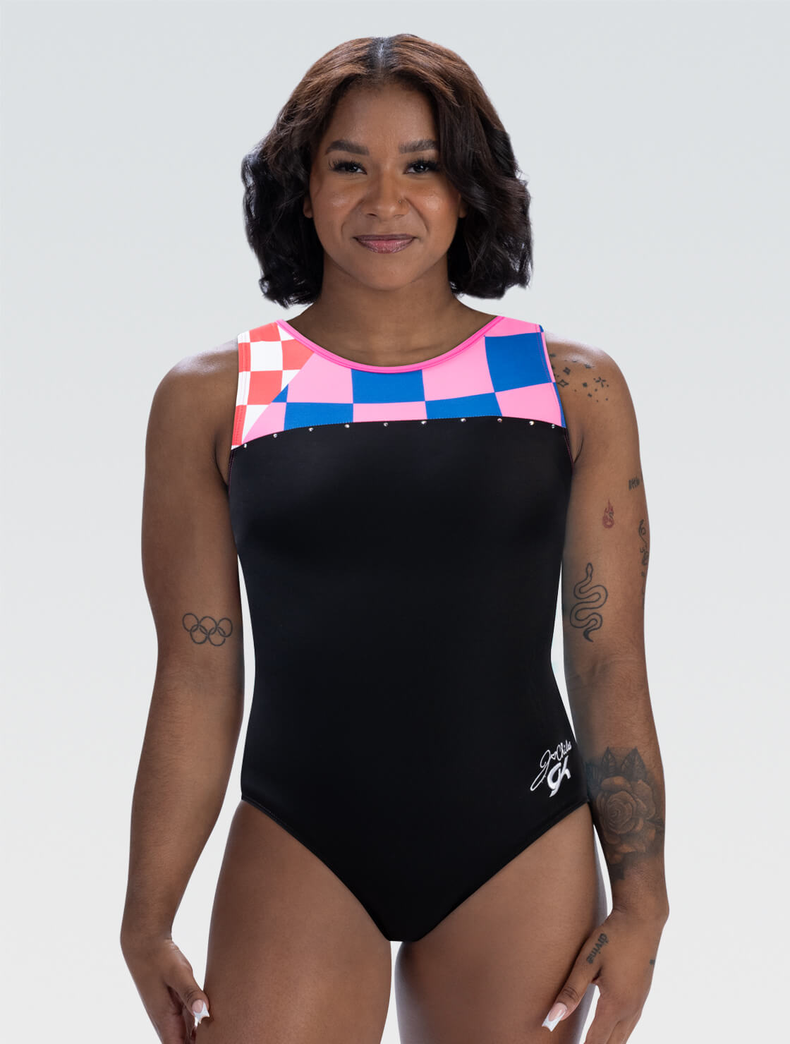 NWT online A2-E4511 Superhero Jordan Chiles GK gymnastics tumbling dance leotard sz AXS