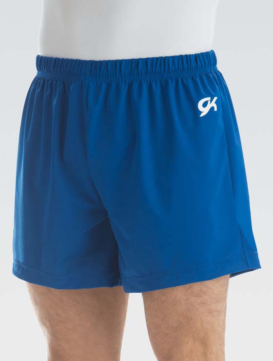 GK ELITE Men's Nylon/Spandex Long Gymnastics Shorts - 1818M