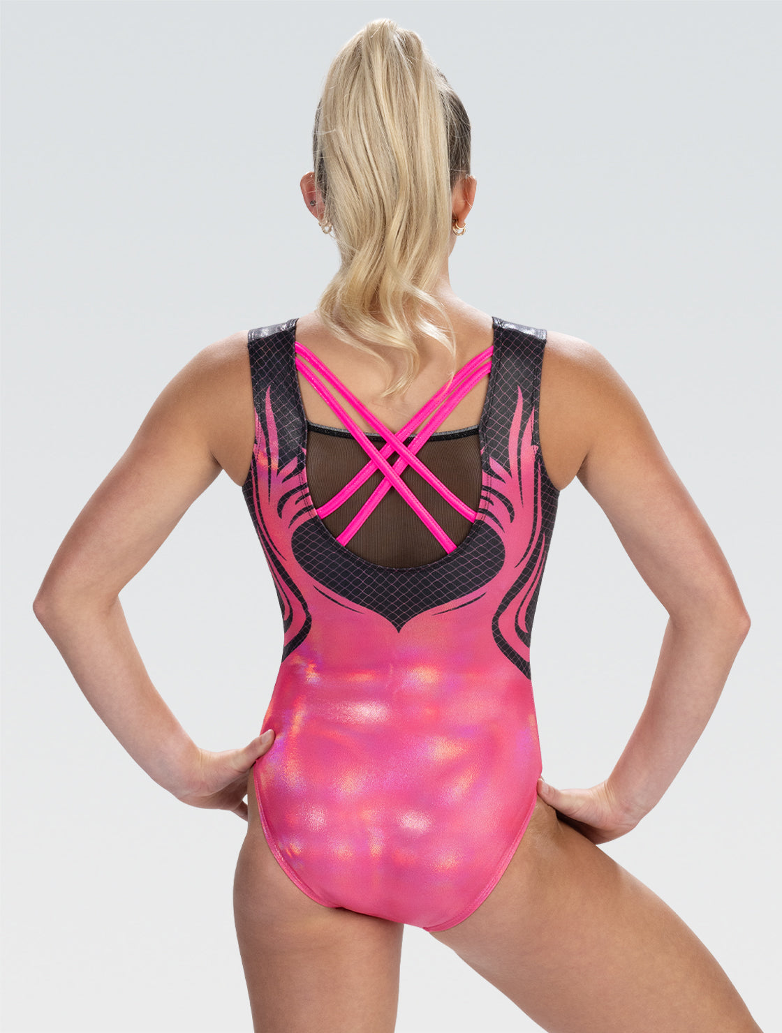 GK ELITE Pink Flame Tank Leotard - 3889