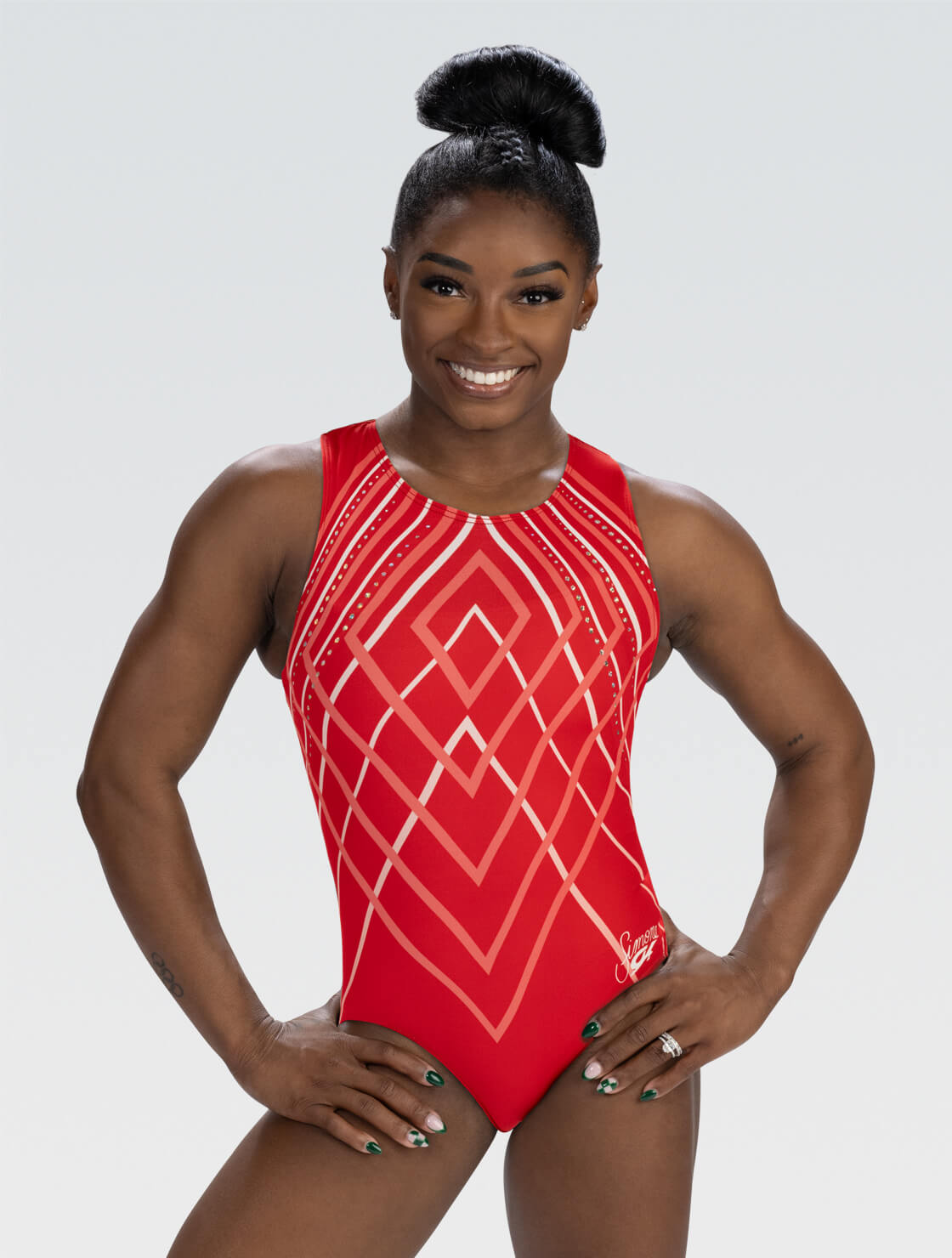 GK ELITE Simone Biles Ruby Rhythm Tank Leotard - E4993