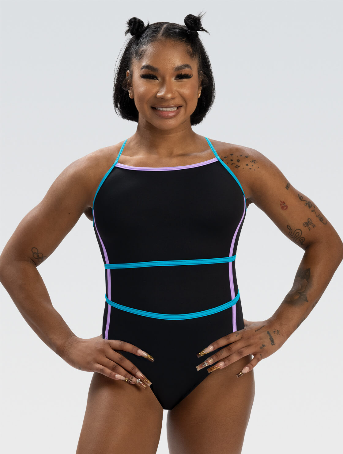 GK ELITE Jordan Chiles Electric Tank Leotard - E5196