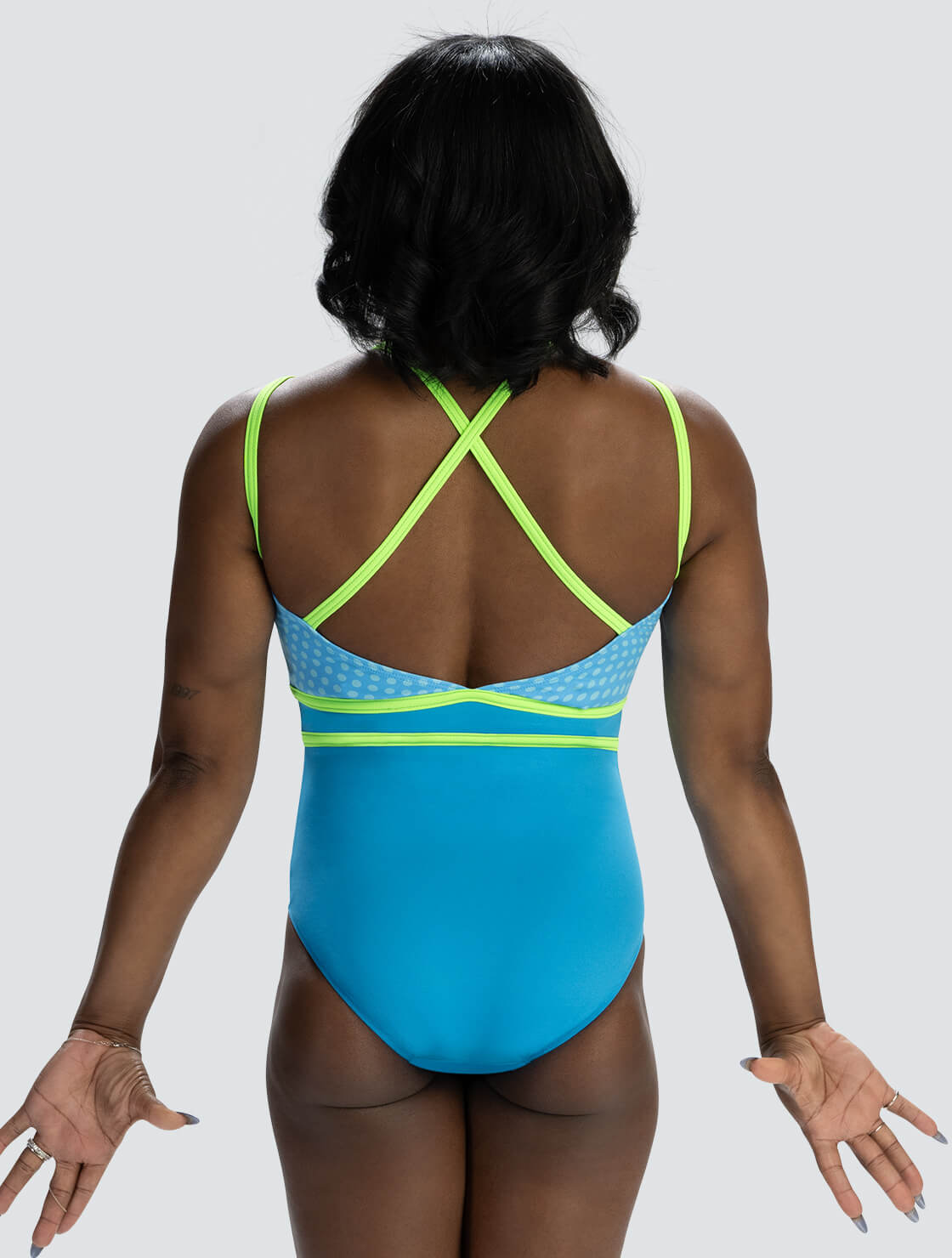 GK ELITE Simone Biles Turquoise Bliss Tank Leotard - E5343