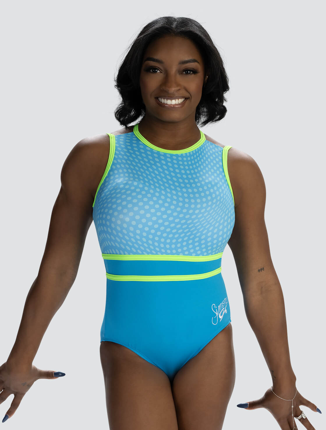 GK ELITE Simone Biles Turquoise Bliss Tank Leotard - E5343