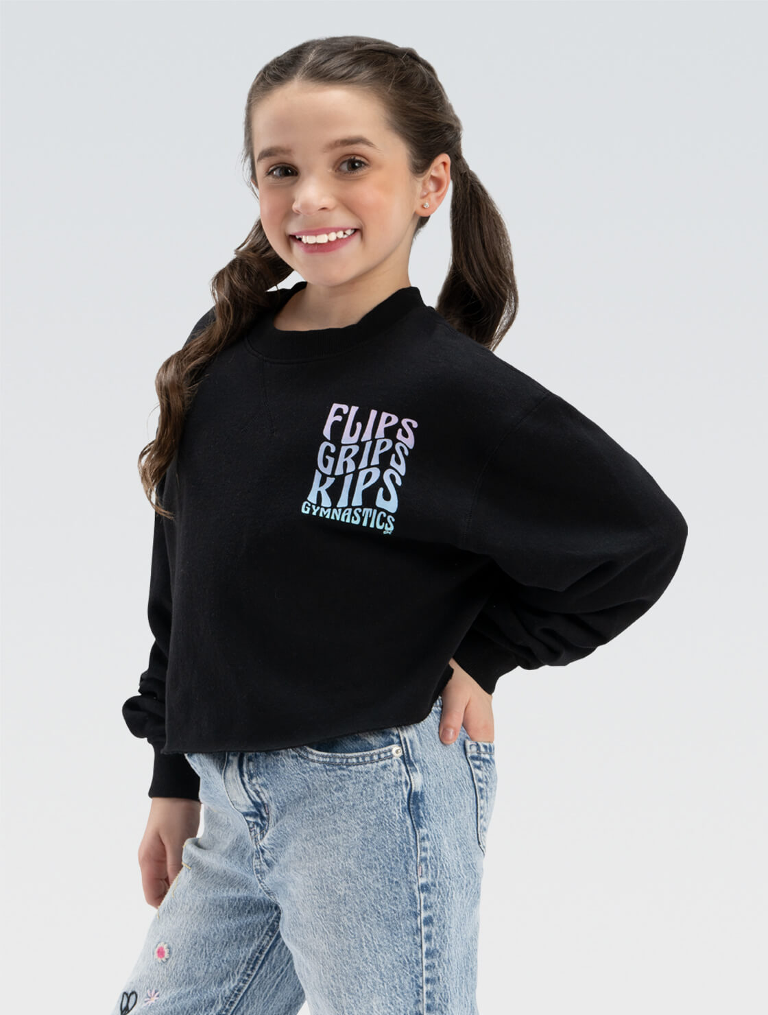 Flips, Grips, And Kips Cropped Sweatshirt - GA007